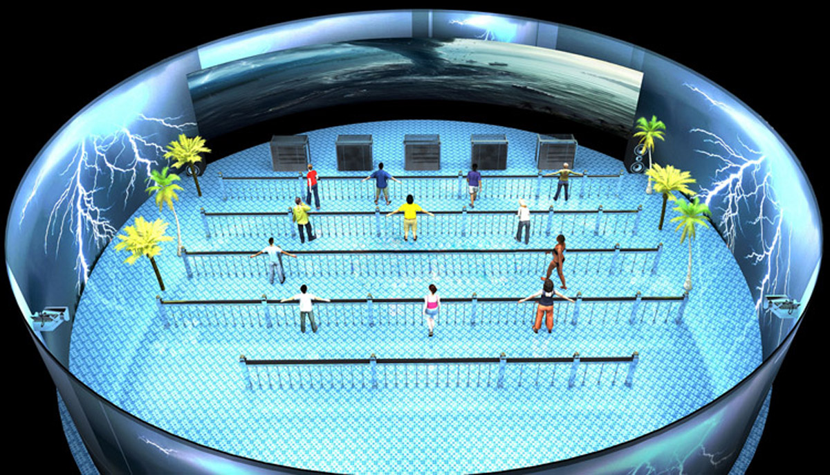 大竹县教育体验120~360度环幕3D立体展示系统